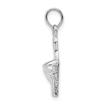 Sterling Silver De-Ani Rhodium-Plated Polished Cheese Board With Knife Pendant