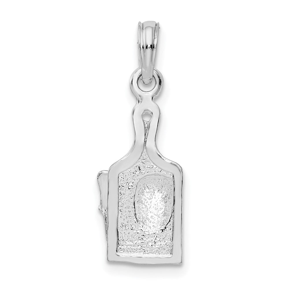 Sterling Silver De-Ani Rhodium-Plated Polished Cheese Board With Knife Pendant