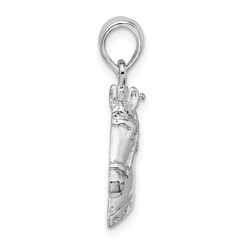 Sterling Silver De-Ani Rhodium-Plated Polished Horse Head Pendant