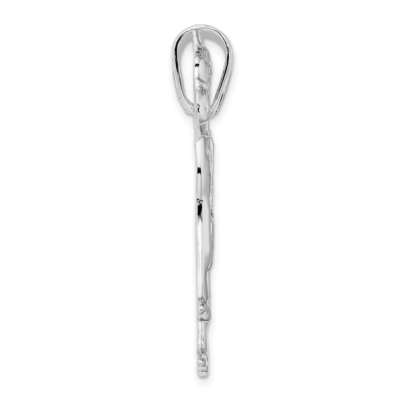 Sterling Silver De-Ani Rhodium-Plated Polished Horse With Saddle Pendant