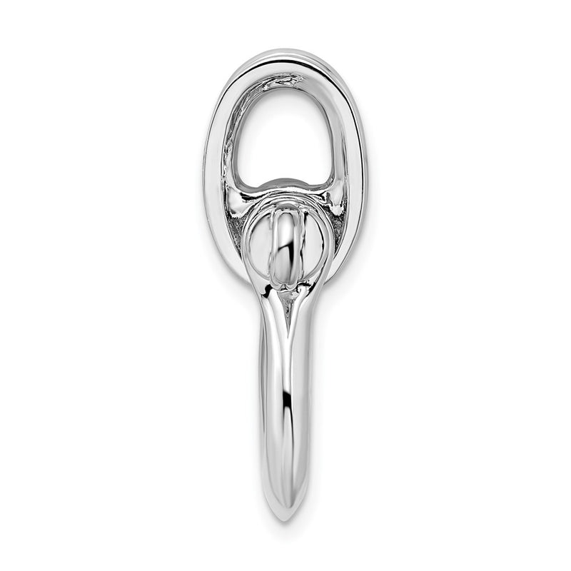 Sterling Silver De-Ani Rhodium-Plated 3D Large Shackle Link With Pulley Pendant