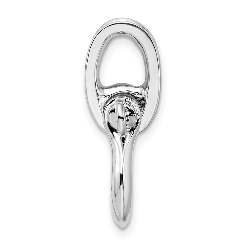 Sterling Silver De-Ani Rhodium-Plated 3D Medium Shackle Link With Pulley Pendant