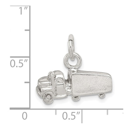 Sterling Silver Semi With Trailer Charm