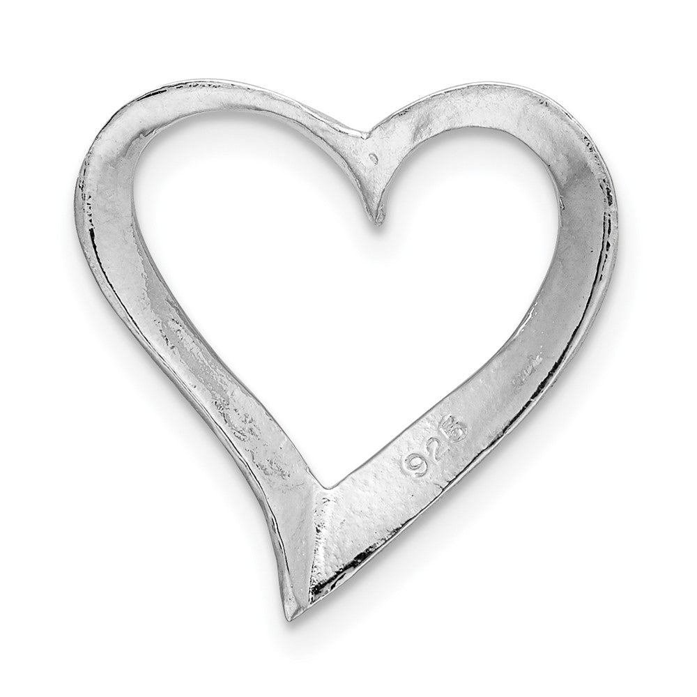 Sterling Silver De-Ani Rhodium-Plated Polished Large Floating Heart Pendant