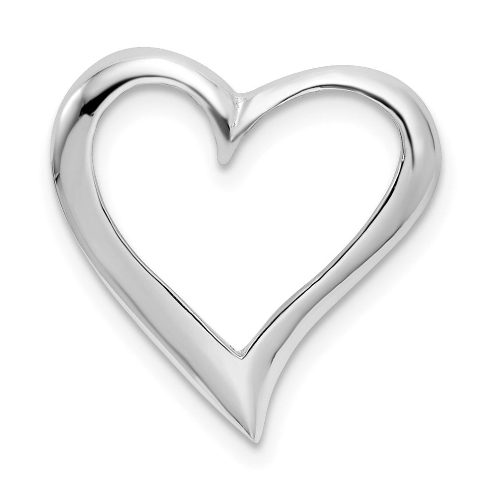 Sterling Silver De-Ani Rhodium-Plated Polished Large Floating Heart Pendant