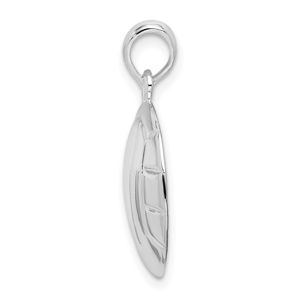 Sterling Silver De-Ani Rhodium-Plated Polished Volleyball Pendant