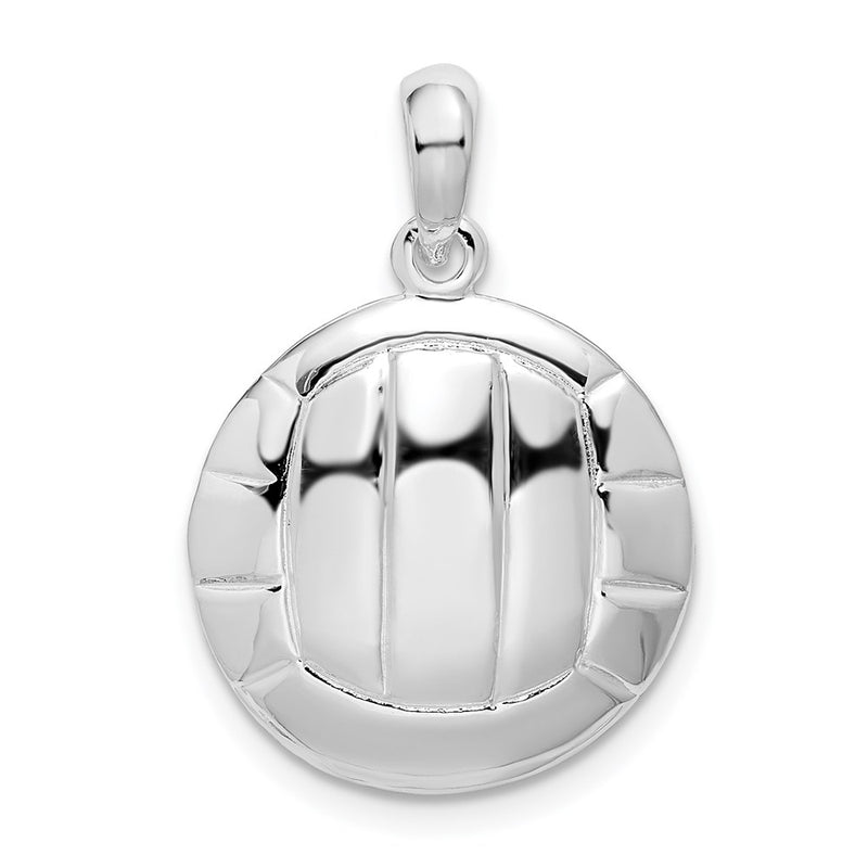 Sterling Silver De-Ani Rhodium-Plated Polished Volleyball Pendant