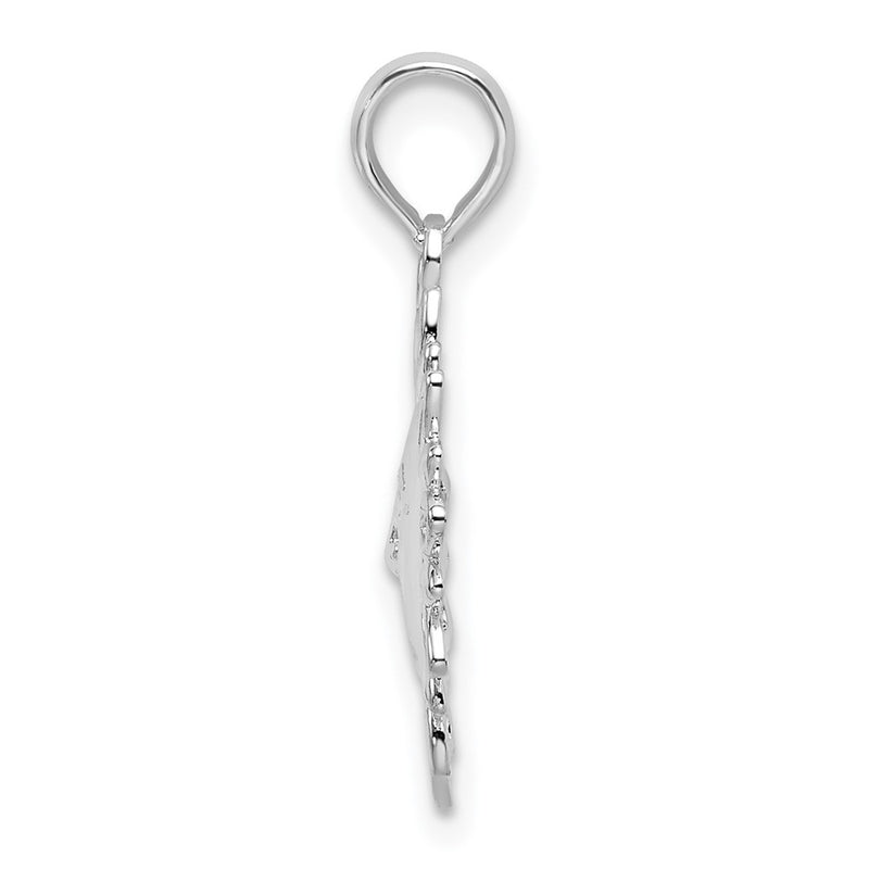 Sterling Silver De-Ani Rhodium-Plated Polished Smiling Sun Pendant