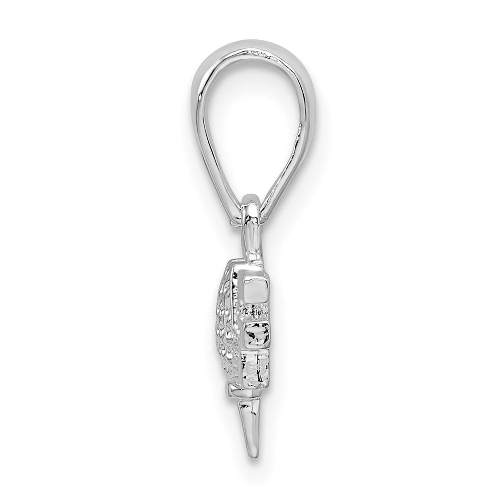 Sterling Silver De-Ani Rhodium-Plated Polished Golf Tee And Club Pendant