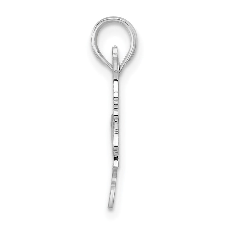 Sterling Silver De-Ani Rhodium-Plated Polished Small Ballerina Pendant