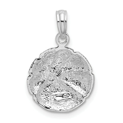 Sterling Silver De-Ani Rhodium-Plated Polished Basketball Pendant