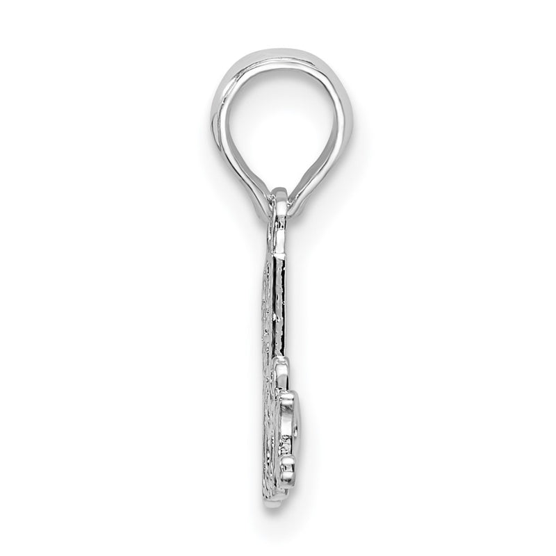 Sterling Silver De-Ani Rhodium-Plated Polished #1 Mom Script Pendant