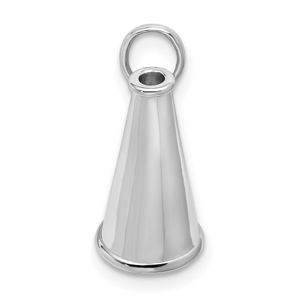 Sterling Silver De-Ani Rhodium-Plated Polished 3D Megaphone Pendant