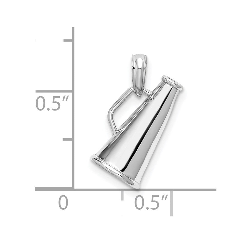 Sterling Silver De-Ani Rhodium-Plated Polished 3D Megaphone Pendant