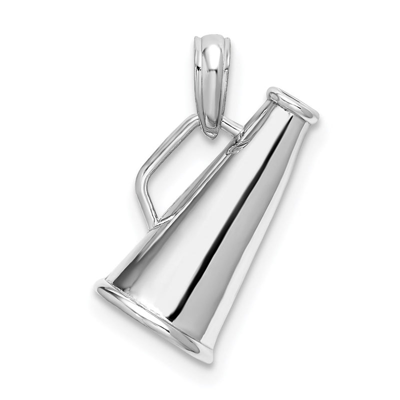 Sterling Silver De-Ani Rhodium-Plated Polished 3D Megaphone Pendant