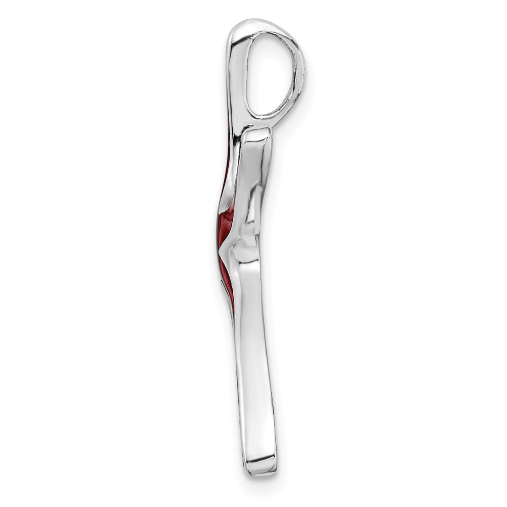 Sterling Silver De-Ani Rhodium-Plated Polished Enameled Dancing Starfish Slide
