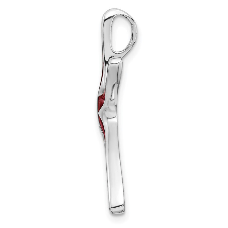 Sterling Silver De-Ani Rhodium-Plated Polished Enameled Dancing Starfish Slide