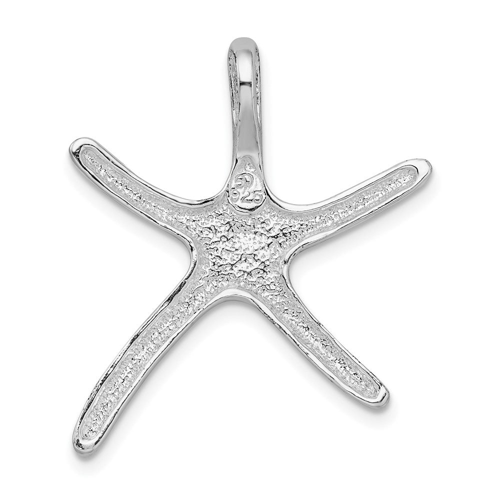 Sterling Silver De-Ani Rhodium-Plated Polished Enameled Dancing Starfish Slide