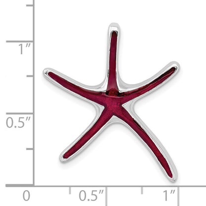 Sterling Silver De-Ani Rhodium-Plated Polished Enameled Dancing Starfish Slide