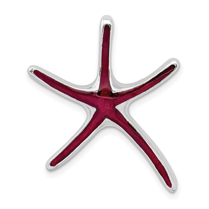 Sterling Silver De-Ani Rhodium-Plated Polished Enameled Dancing Starfish Slide