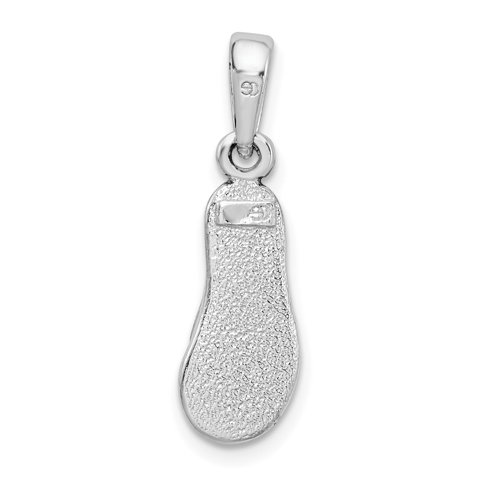 Sterling Silver De-Ani Rhodium-Plated Enameled Pink Flip-Flop Pendant