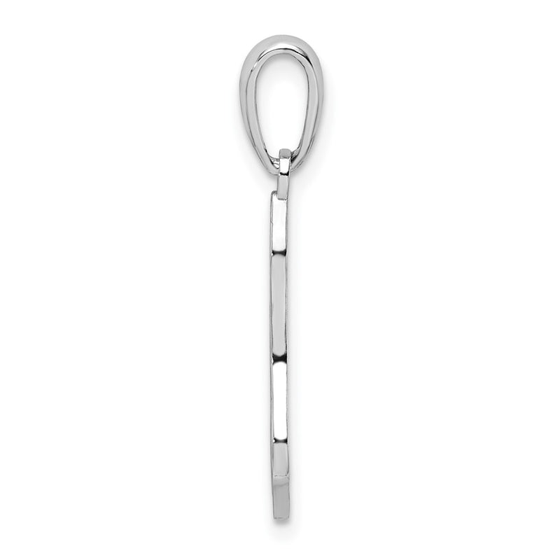 Sterling Silver De-Ani Rhodium-Plated Enameled Ho Stocking Pendant