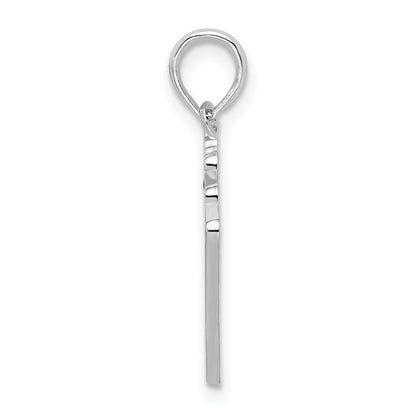 Sterling Silver De-Ani Rhodium-Plated Enameled Cards Royal Flush Pendant
