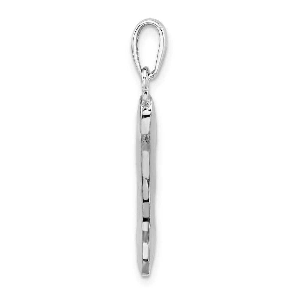 Sterling Silver De-Ani Rhodium-Plated Polished 3D Enameled Dog Bone Pendant