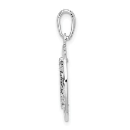 Sterling Silver De-Ani Polished Enameled Hilton Head With Lighthouse Pendant