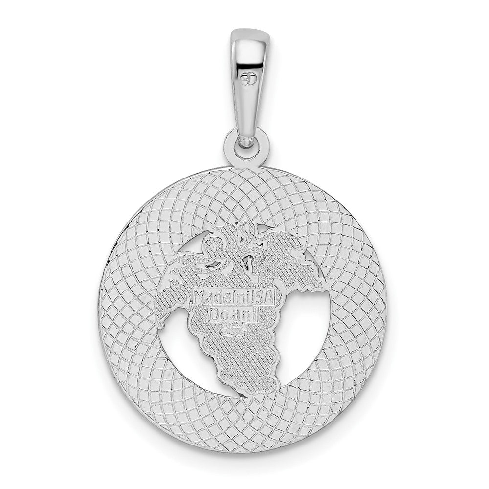 Sterling Silver De-Ani Rhodium-Plated Enameled Traverse City Michigan With Grapes Pendant