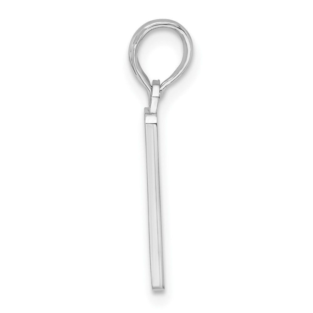 Sterling Silver De-Ani Rhodium-Plated Enameled Small Key West Mile 0 Pendant