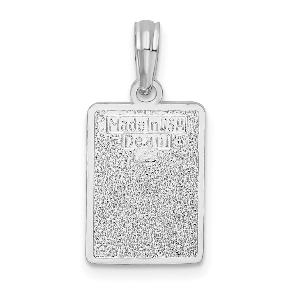 Sterling Silver De-Ani Rhodium-Plated Enameled Small Key West Mile 0 Pendant