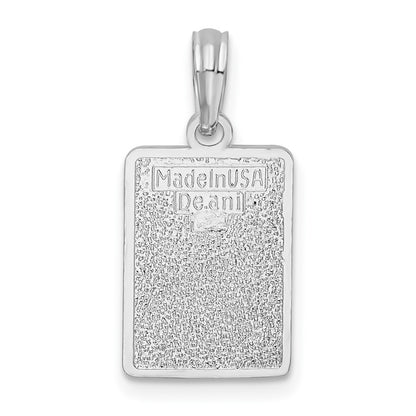 Sterling Silver De-Ani Rhodium-Plated Enameled Small Key West Mile 0 Pendant