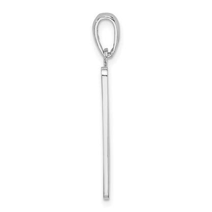 Sterling Silver De-Ani Rhodium-Plated Enameled Large Key West Mile 0 Pendant