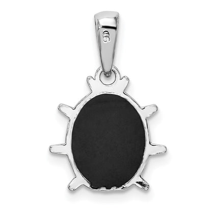 Sterling Silver De-Ani Rhodium-Plated Polished 3D Enameled Ladybug Pendant