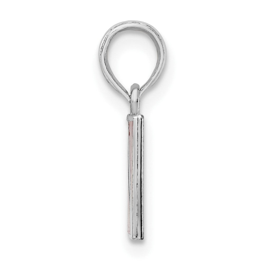 Sterling Silver De-Ani Rhodium-Plated Polished Enameled Dive Flag Pendant