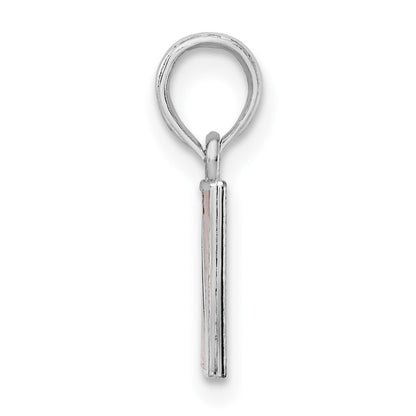 Sterling Silver De-Ani Rhodium-Plated Polished Enameled Dive Flag Pendant