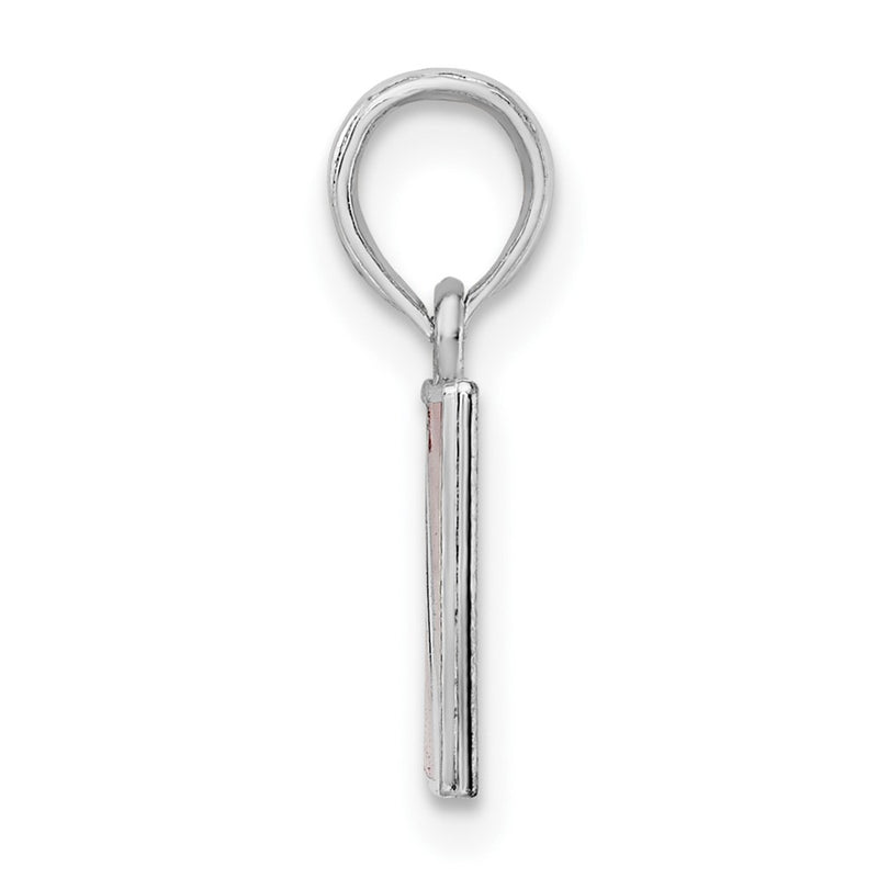Sterling Silver De-Ani Rhodium-Plated Polished Enameled Dive Flag Pendant