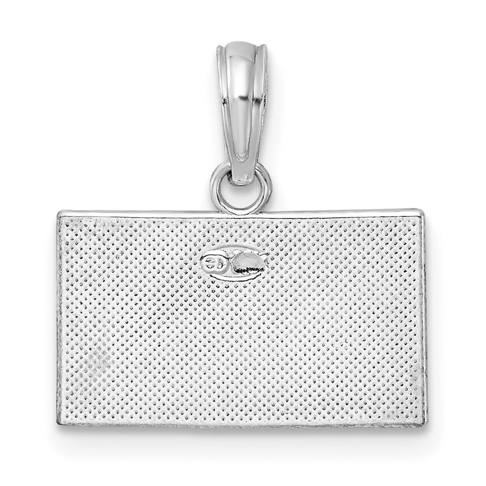 Sterling Silver De-Ani Rhodium-Plated Polished Enameled Dive Flag Pendant