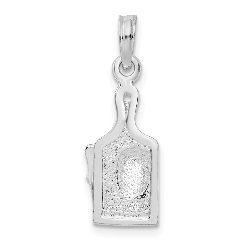Sterling Silver De-Ani Rhodium-Plated Enameled Cheese Board With Knife Pendant