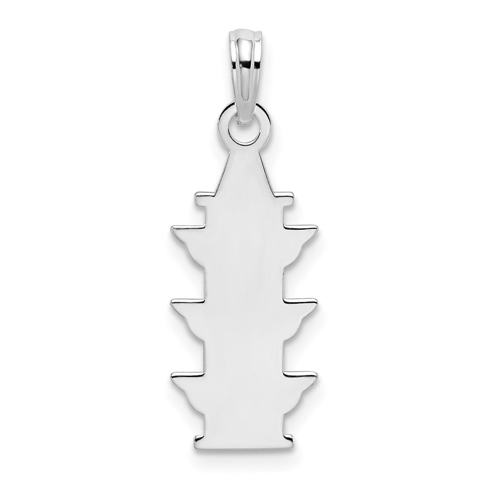 Sterling Silver De-Ani Rhodium-Plated Polished Enameled Traffic Light Pendant