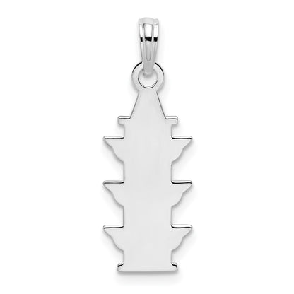 Sterling Silver De-Ani Rhodium-Plated Polished Enameled Traffic Light Pendant