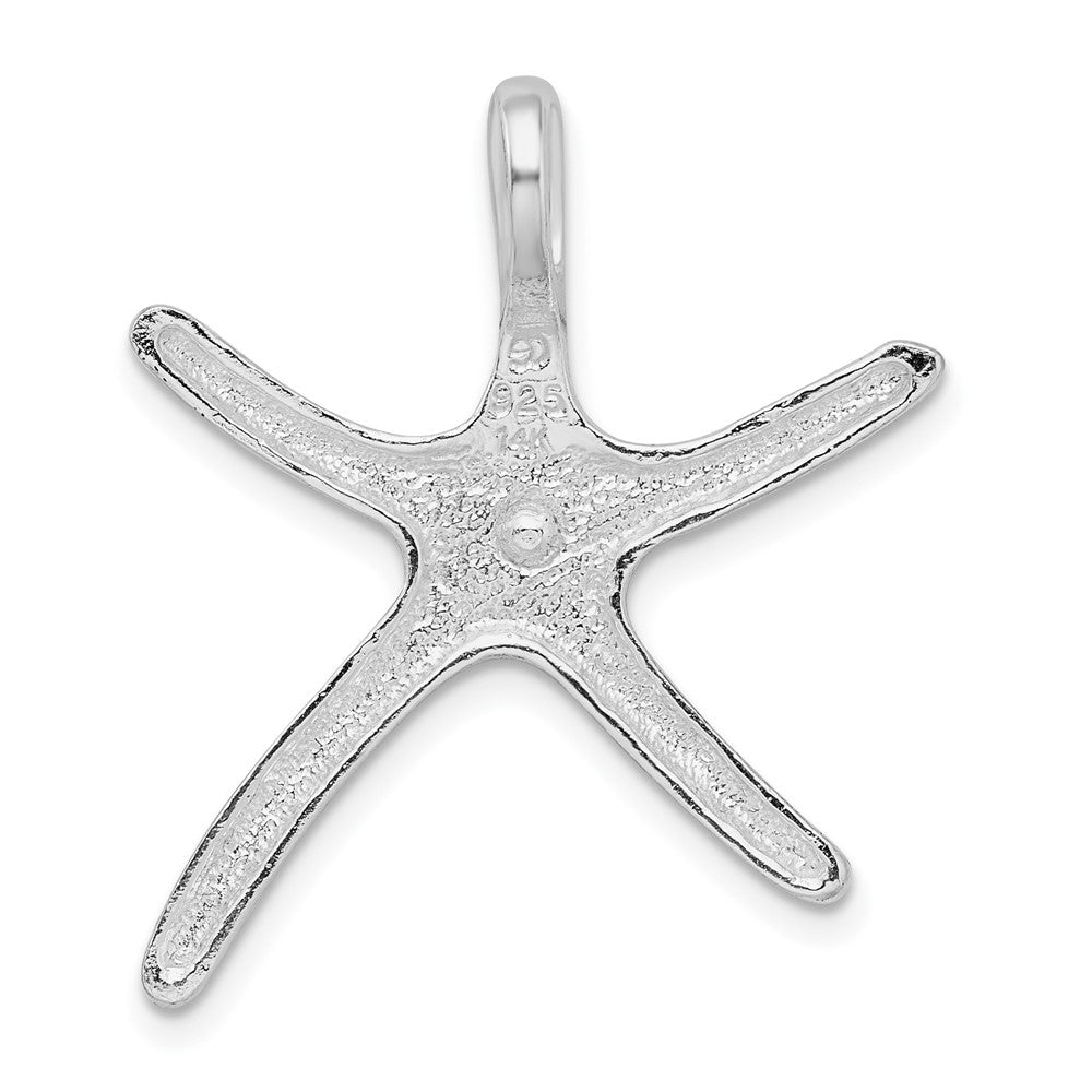 Silver/14K Two-Tone De-Ani Sterling Silver Rhodium-Plated Dancing Starfish With 14K Accent Slide