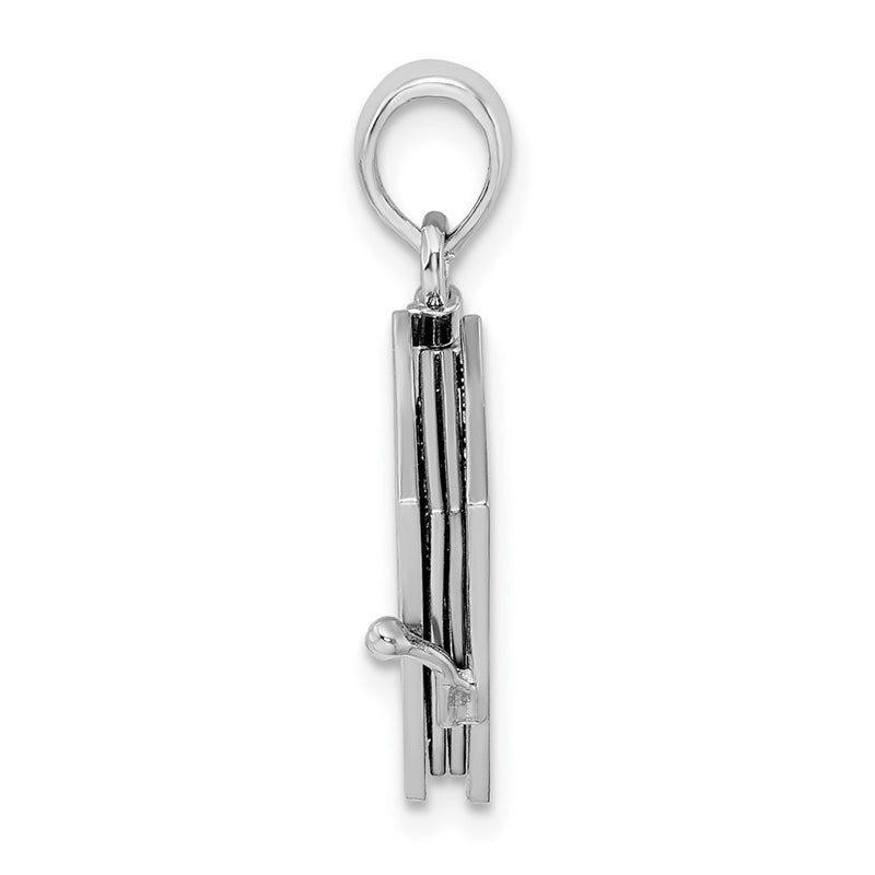 Silver/14K Two-Tone De-Ani Sterling Silver Rhodium-Plated Texture Lords Prayer Bible With 14K Cross Pendant