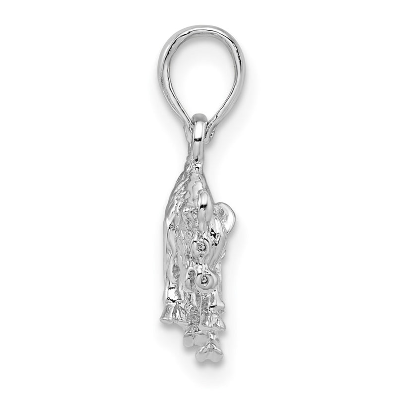 Sterling Silver De-Ani Rhodium-Plated Polished 3D Taurus Zodiac Pendant