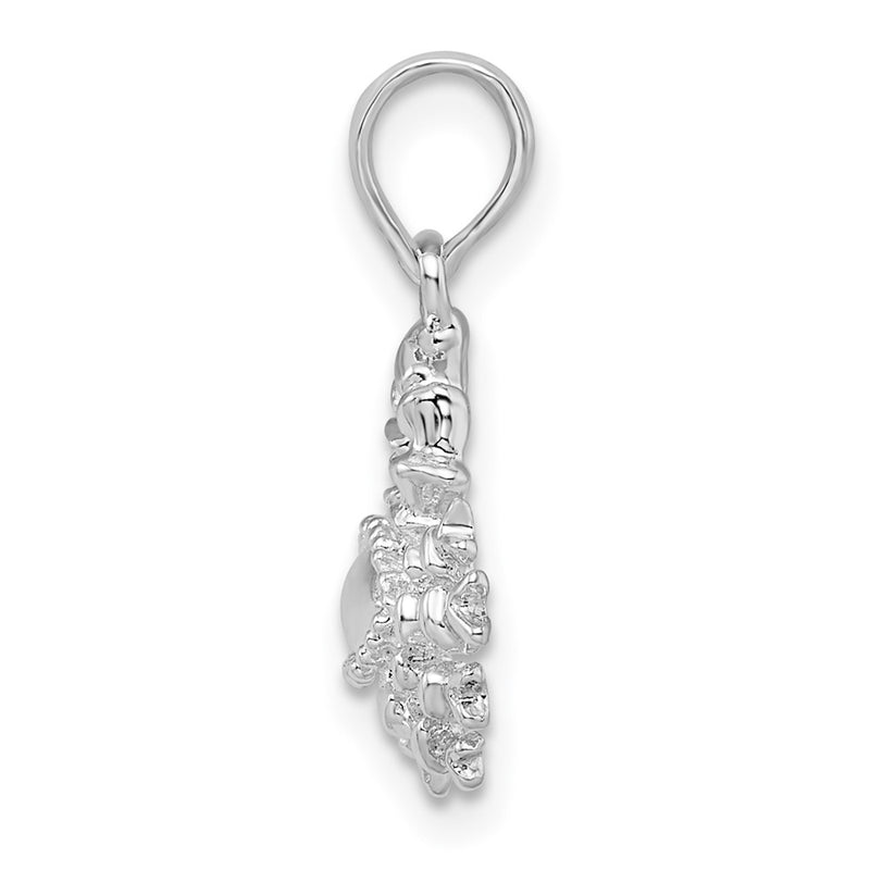 Sterling Silver De-Ani Rhodium-Plated Polished 3D Cancer Zodiac Pendant