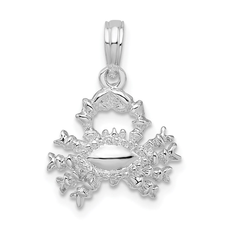 Sterling Silver De-Ani Rhodium-Plated Polished 3D Cancer Zodiac Pendant