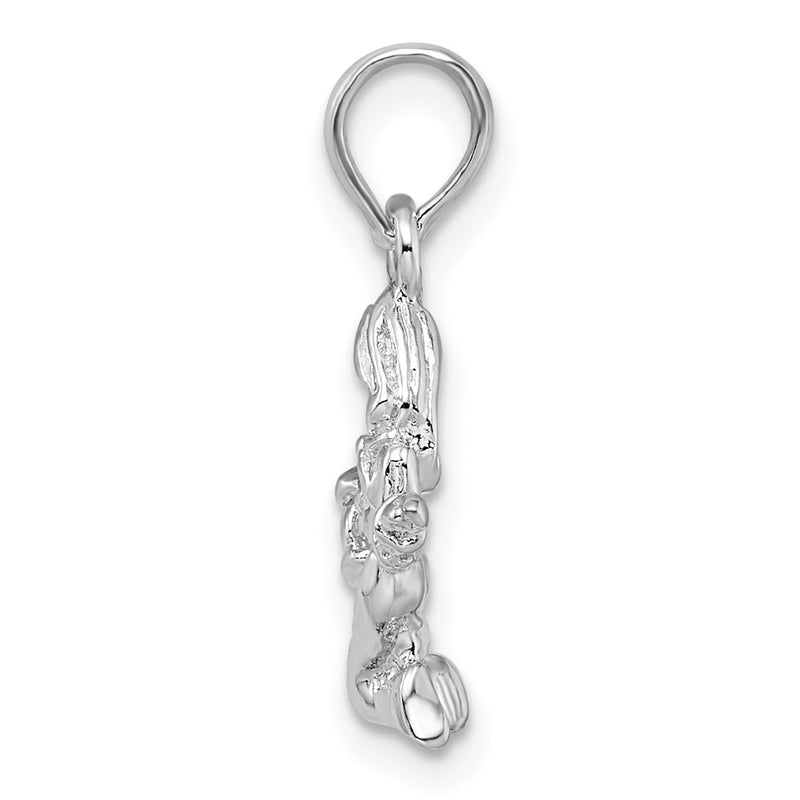 Sterling Silver De-Ani Rhodium-Plated Polished 3D Virgo Zodiac Pendant