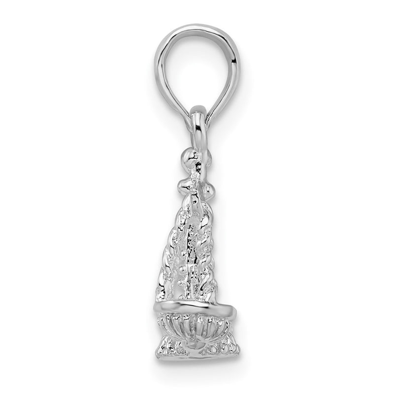 Sterling Silver De-Ani Rhodium-Plated Polished 3D Libra Zodiac Pendant