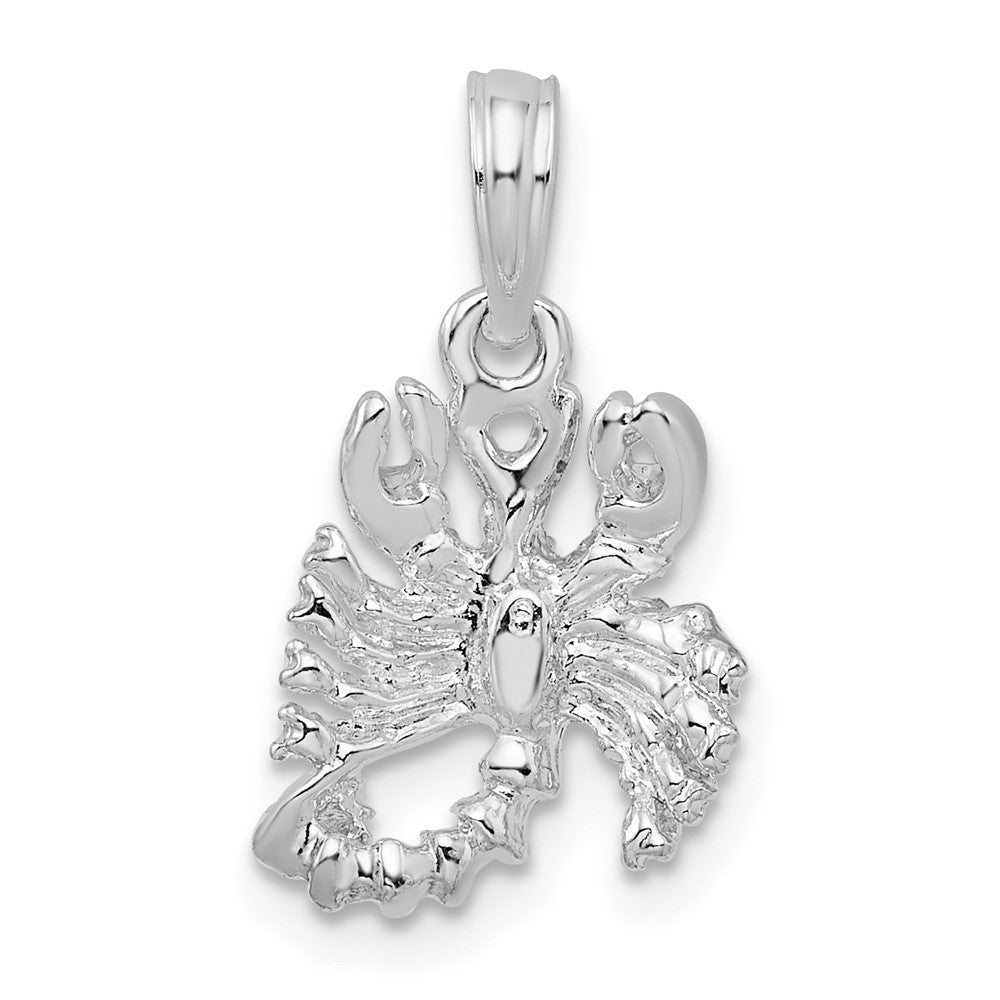 Sterling Silver De-Ani Rhodium-Plated Polished 3D Scorpio Zodiac Pendant